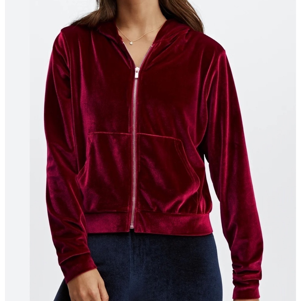 NWOT Fabletics Donna Plush Velour Hoodie Sweater XXL Relaxed Fit Elastic Hem